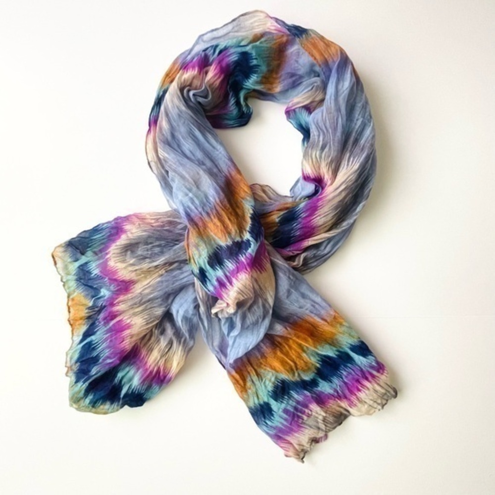 Tiy Dye Style Multicolor Lightweight Scarf Wrap